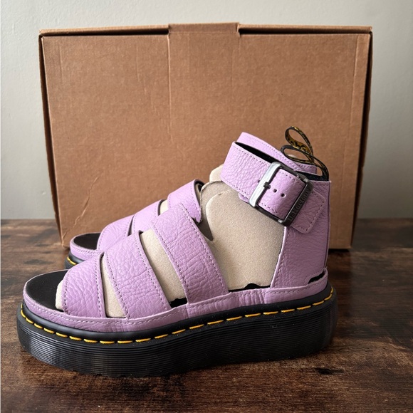 Dr Martens Clarissa II Quad Women's Lilac Purple Leather Platform Sandals US 5 - Picture 4 of 9